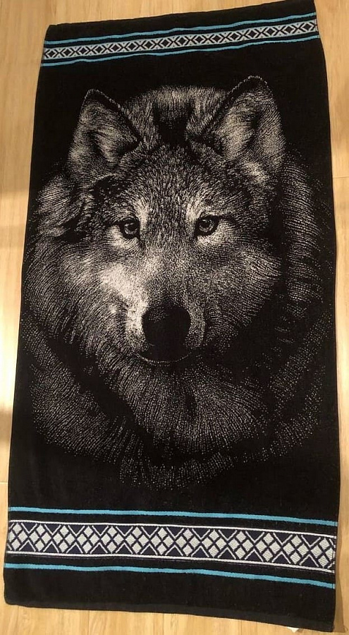 Полотенце "Волк" махровое полотенце 70х140 