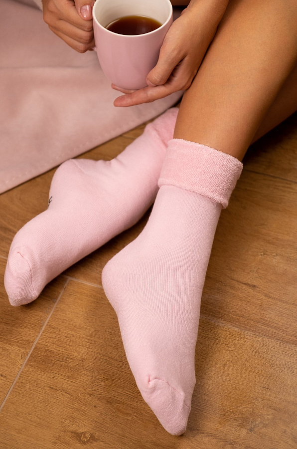 Носки "Однотонные" махровые 36-40 розовый